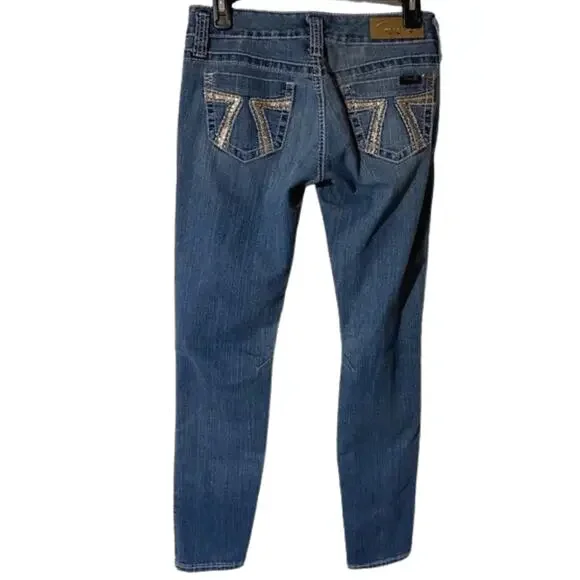 Seven7 Jeans size 27 skinny low rise medium Wash - Picture 2 of 7